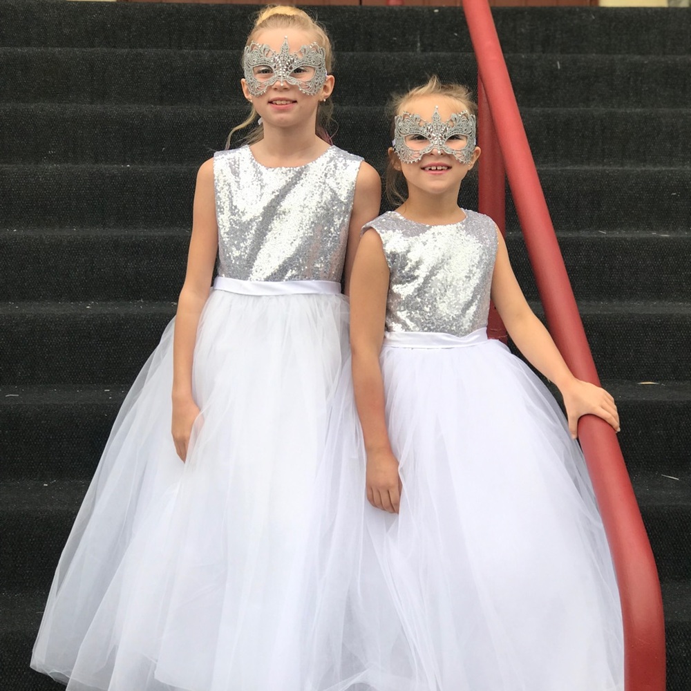 Princess, Flower girl,sequin dress with crinoline